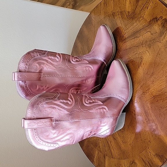 TRUE CRAFT Metalic Pink Western Boots, 8M, NIB - Picture 3 of 16